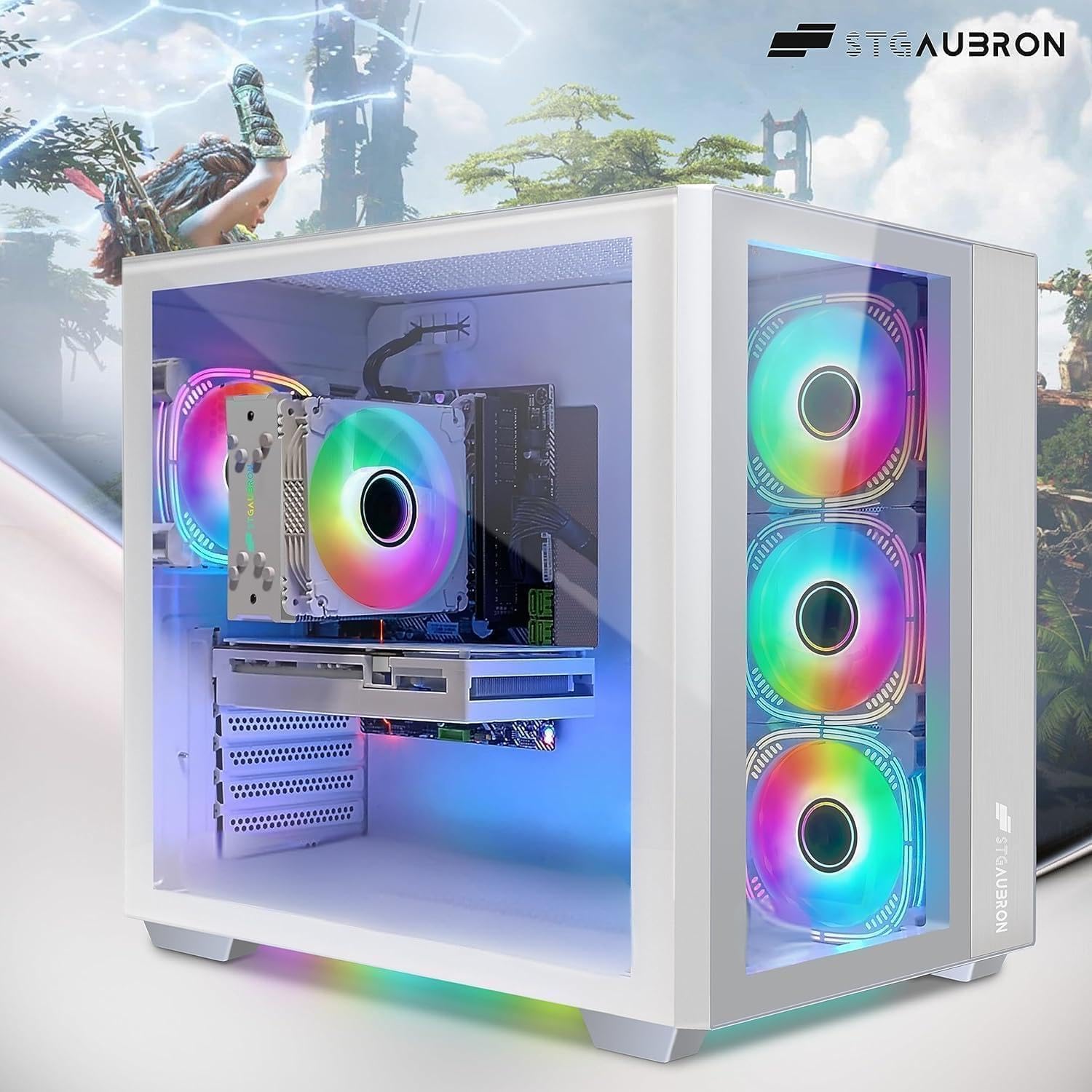 STGAubron Gaming PC Desktop,Core i7-10700KF,RTX 3060 12G,16GB DDR4