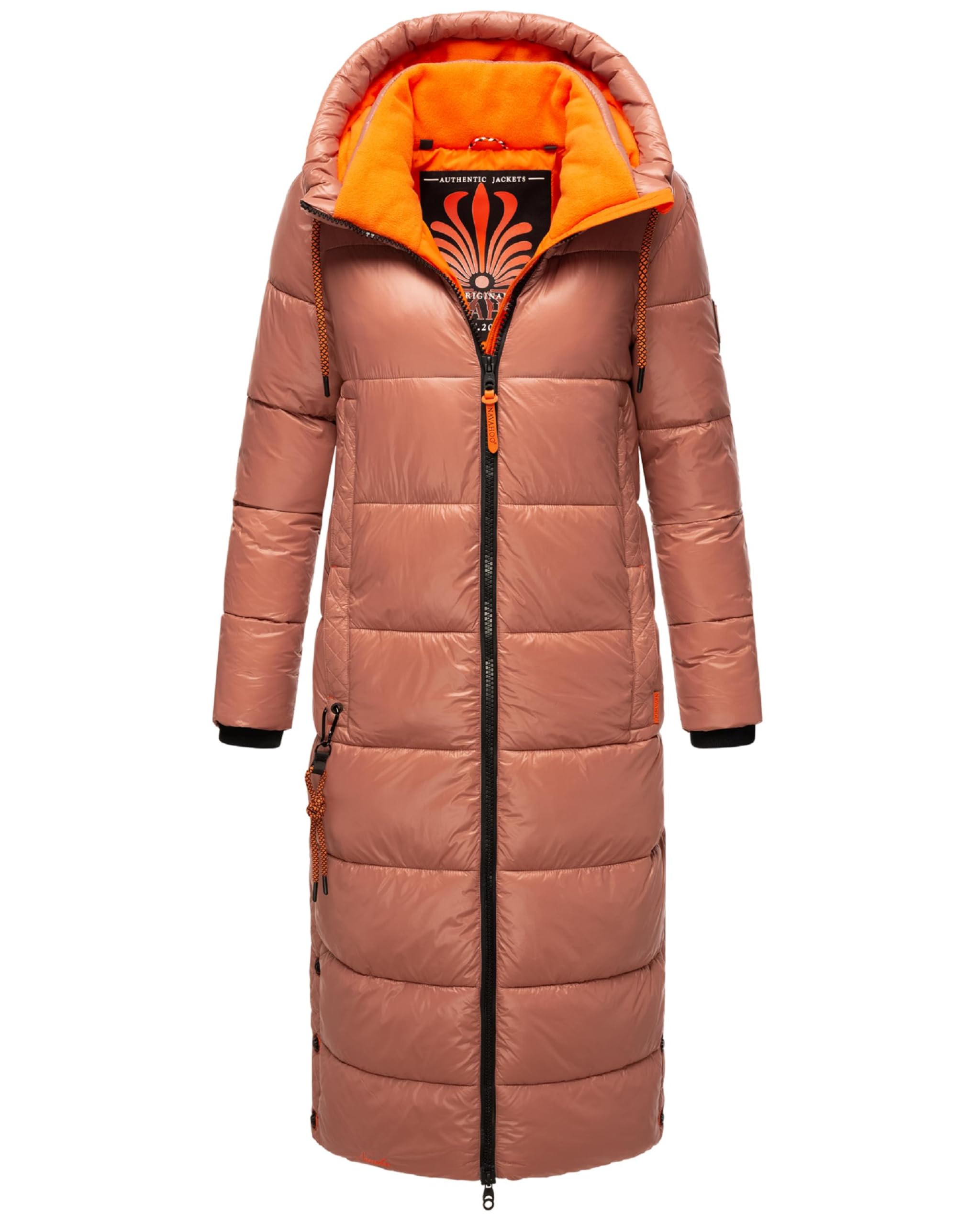 Navahoo Women's Terracotta Warm Winter Quilted Coat With Hood Cuddly Angel Xs - Xxl, Xl
