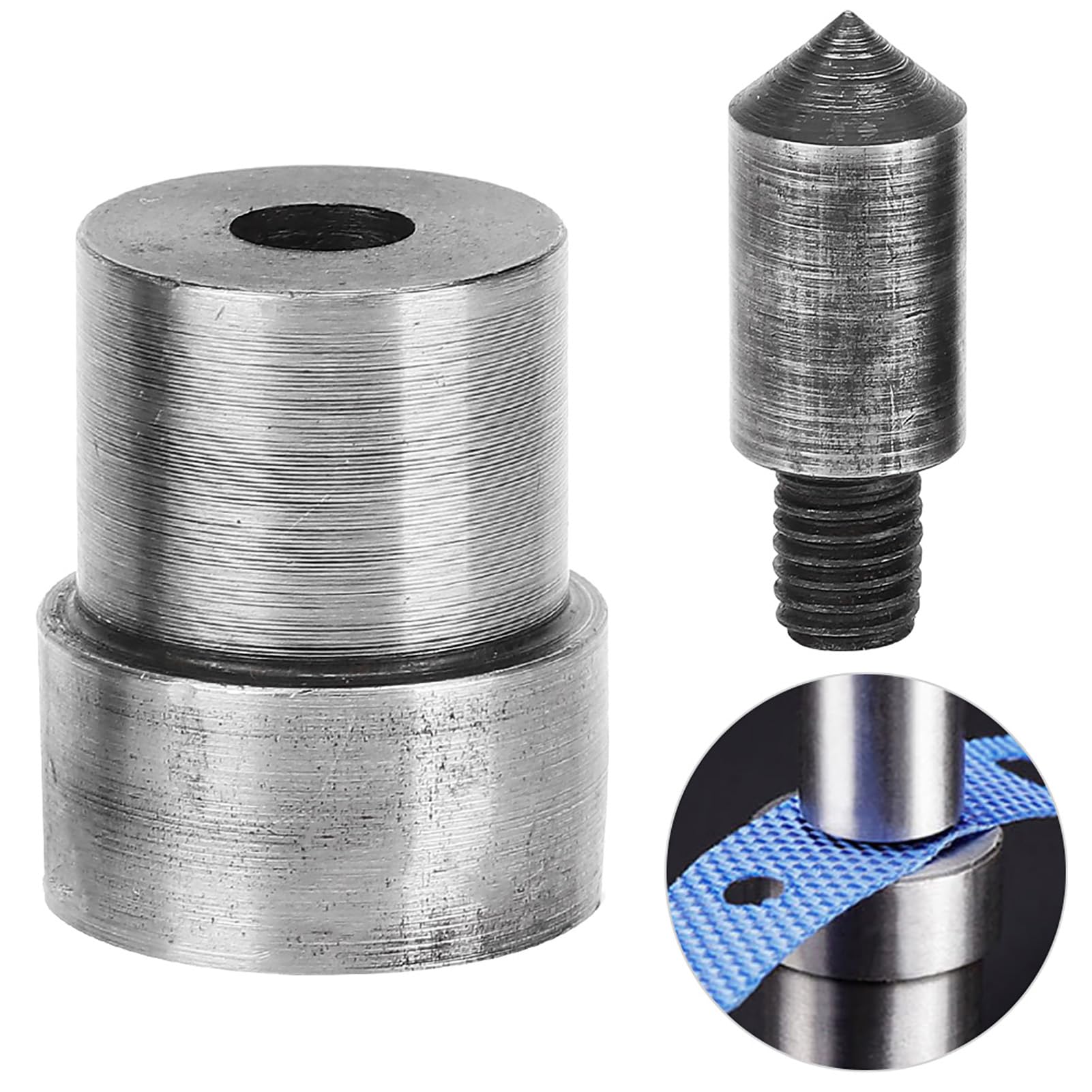 2Pcs Sheet Metal Punch Hole Punch,Leather Craft Hole Punch Set,Metal Inner Hex Hole Cutter Steel Grommet Die Mold Heavy Duty Hand Press Machine Eyelet Puncher for Belt Watch Band - Image 2