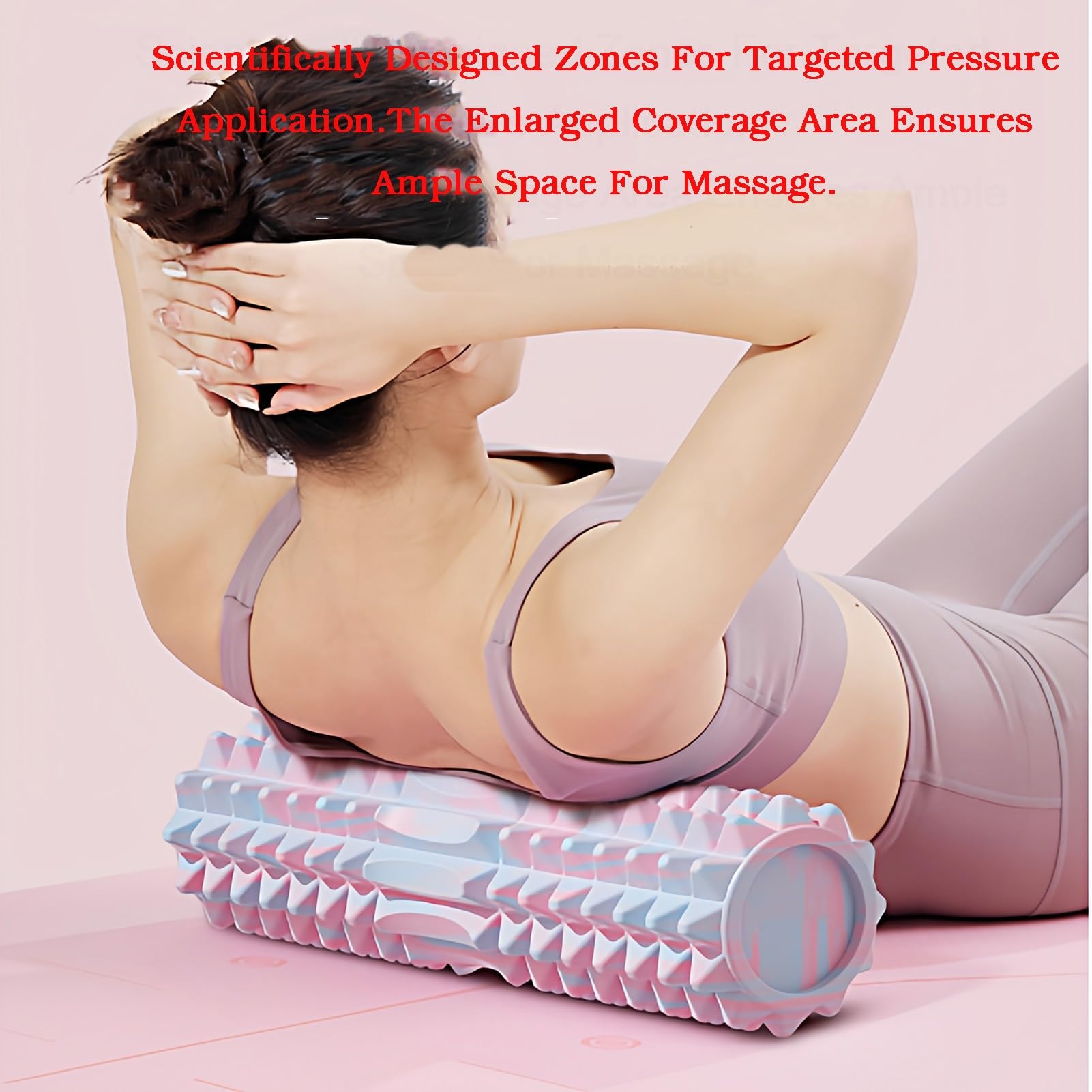 Rullo In Schiuma, Rullo Massaggiatore In Schiuma Ad Alta Densità, Rullo In Schiuma Muscolare Strutturato Extra Solido, For Esercizi, Automassaggio E Recupero Muscolare(Color4,45x12cm)