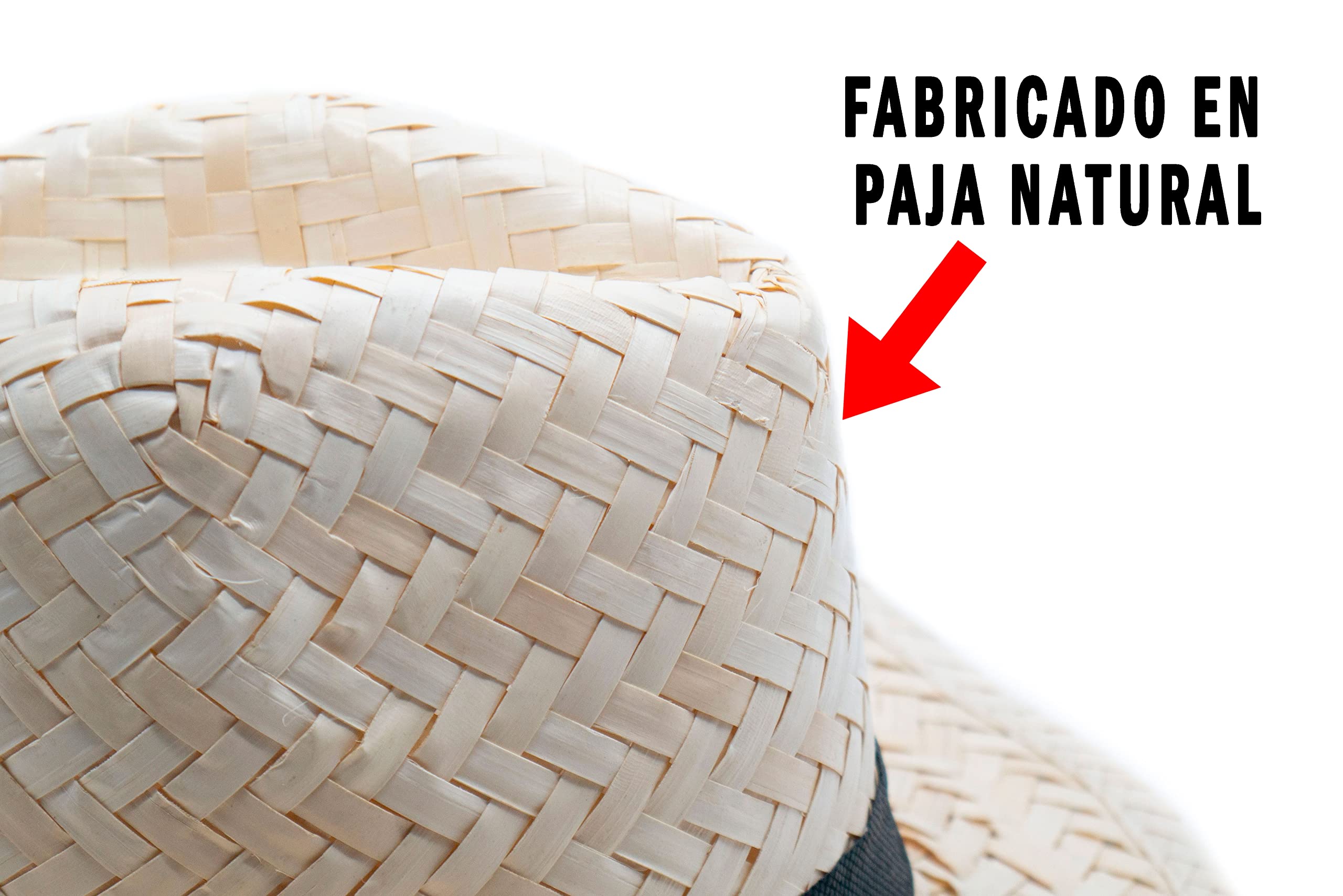 Bonnet personnalisé pour événements - Chapeau Natur en paille - Pack de chapeaux avec votre image ou phrase - Ruban de couleur à votre goût
