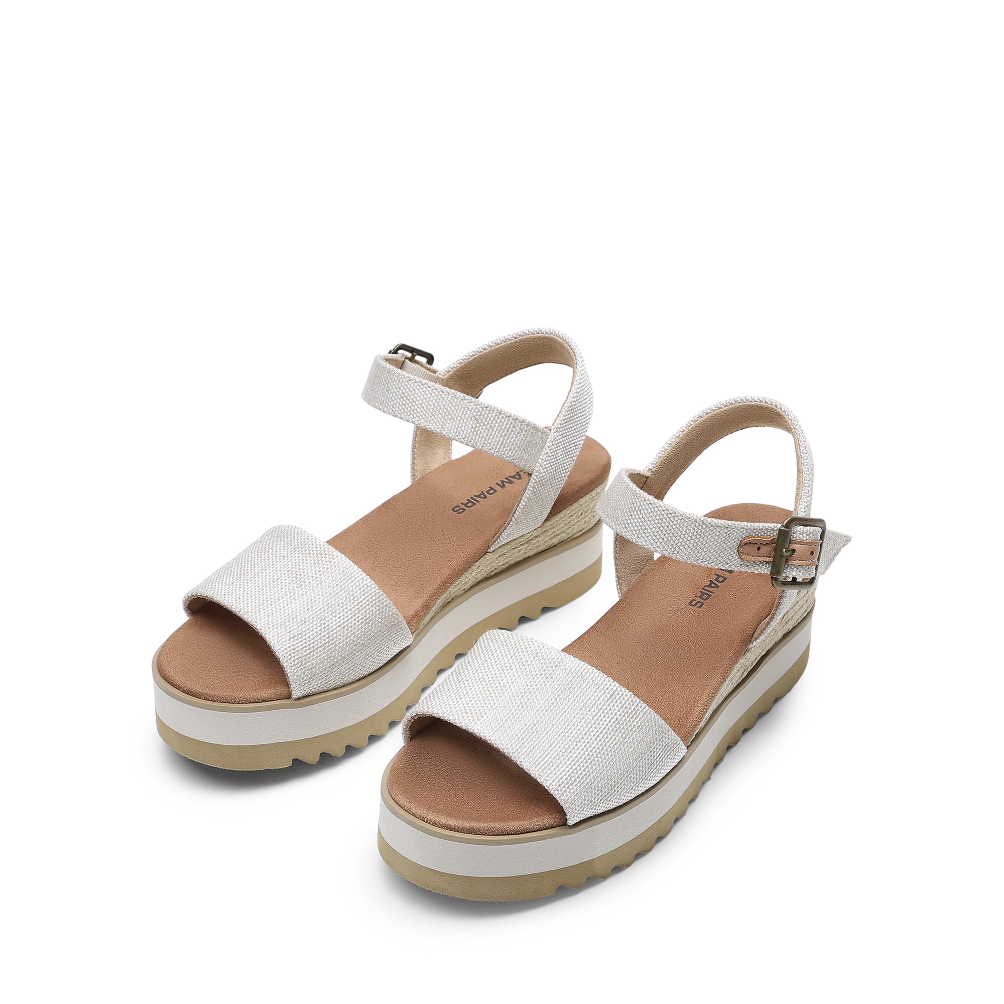 DREAM PAIRS Sandalias de Cuña Alpargatas Mujer Zapatos de Tacón de 7cm Comodos de Punta Redonda Verano Suela Antideslizante