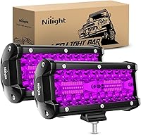 Vista 18 de Nilight Barra combinada de 6.5 pulgadas, 2 unidades, 120 W, luz de trabajo LED impermeable, triple fila con interruptor basculante de 5 pines, kit
