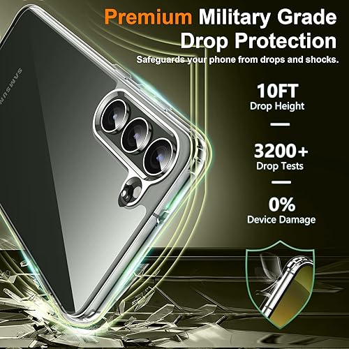 Miniatura 3 de SPIDERCASE Funda diseñada para Samsung Galaxy S23 Plus, con 2 protectores de lente de cámara y 2 protectores de pantalla de vidrio templado,