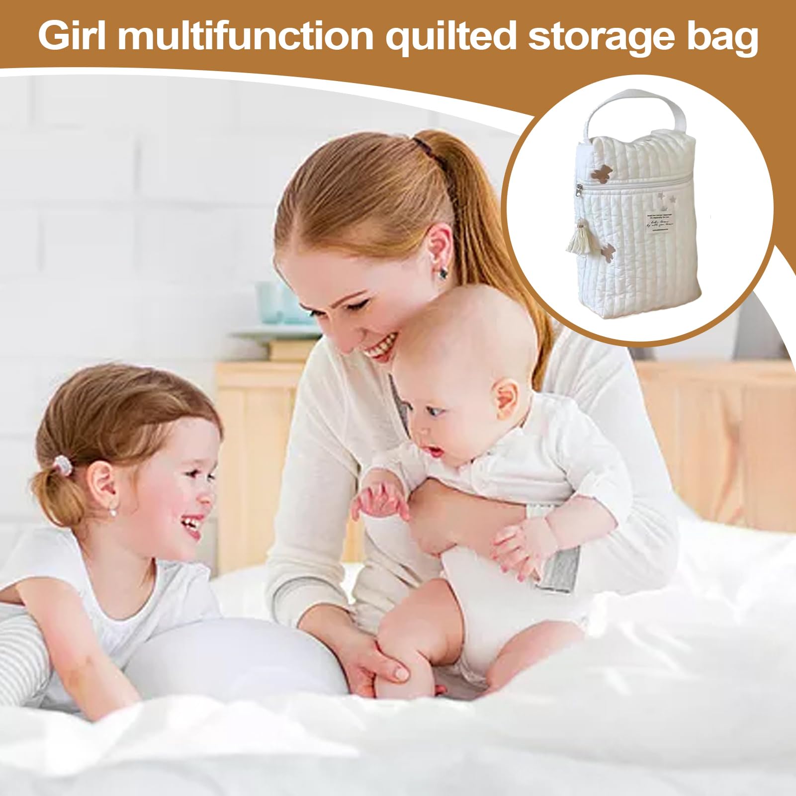 Travel Diaper Case - Zipper Diaper Bag Organizer | Lightweight Cotton Fabric Cloth Storage Bag With Easy Access, Outdoor Bag Organizer For Gl — view 4