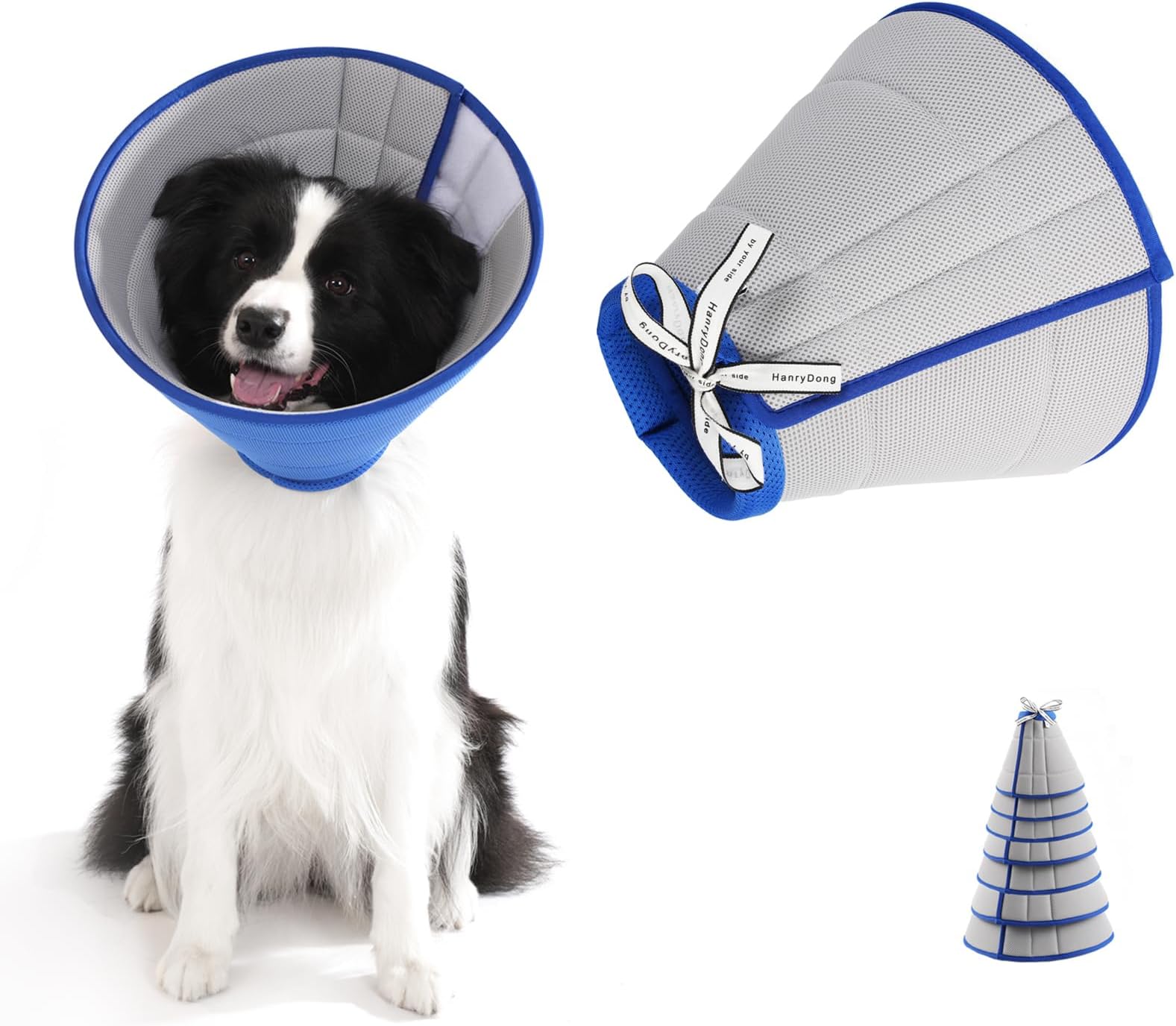 HanryDong Recovery Collar Soft E-collor For Pet Dogs Cats, Breathable Soft Elizabethan Cone, E-Collars for Dogs After Surgery