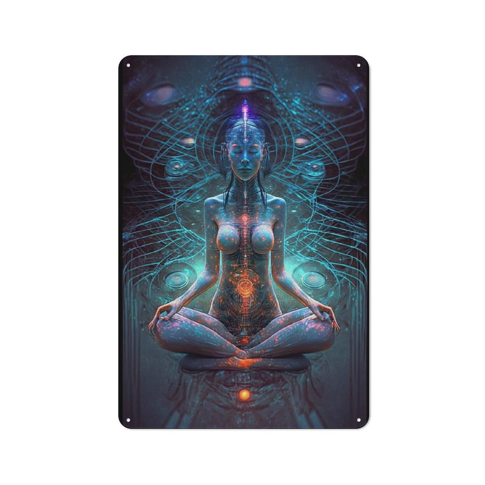 Tin Sign with Mindful Mastery Design 30x20cm, Creative Creative Space Decor for Home Office, Reading Corner Or Bedroom