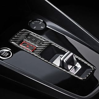 BETTERHUMZ Carbon Fiber Gear Knob Frame Cover, Compatible with Audi A3 8Y S3 RS3 Sportback 2021-2025, Car Center Console Gear Lever Panel Sticker Interior Tuning Accessories (Black)