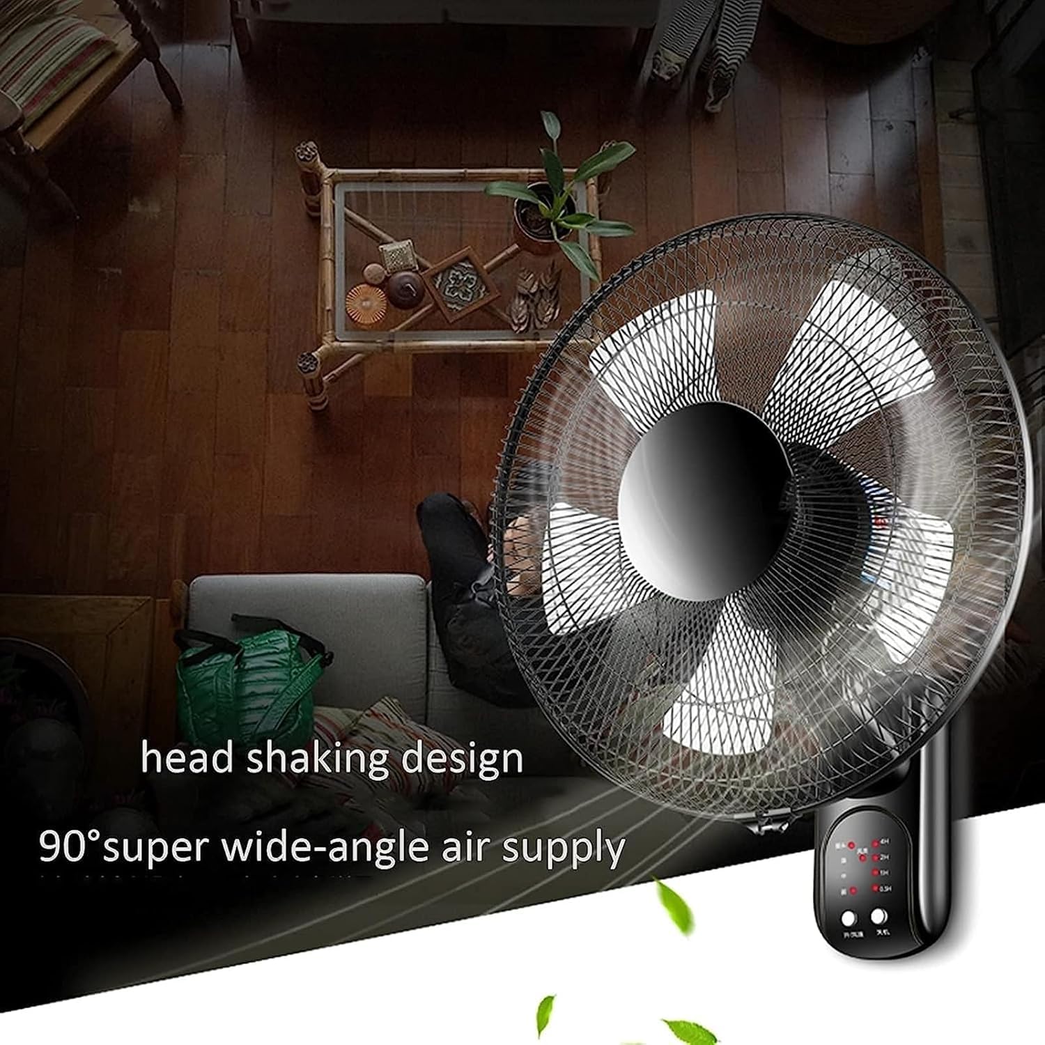 Ventilador De Pared, Ventilador Oscilante De Pared De 16", Ventilador Industrial De Pared Con Temporizador Y Control Remoto, Ventilador De Refrigeración Eléctrico Con 3 Velocidades Para El Hogar, La