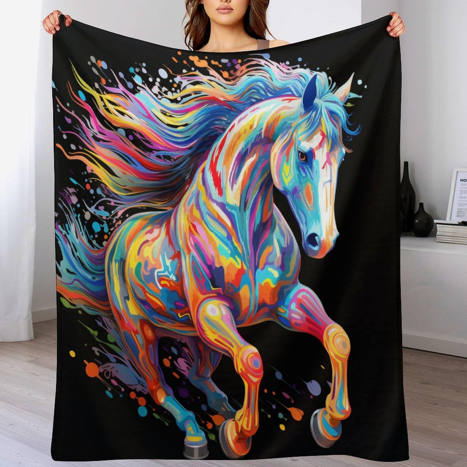 Couverture polaire cheval en flanelle de haute qualité 130x150cm