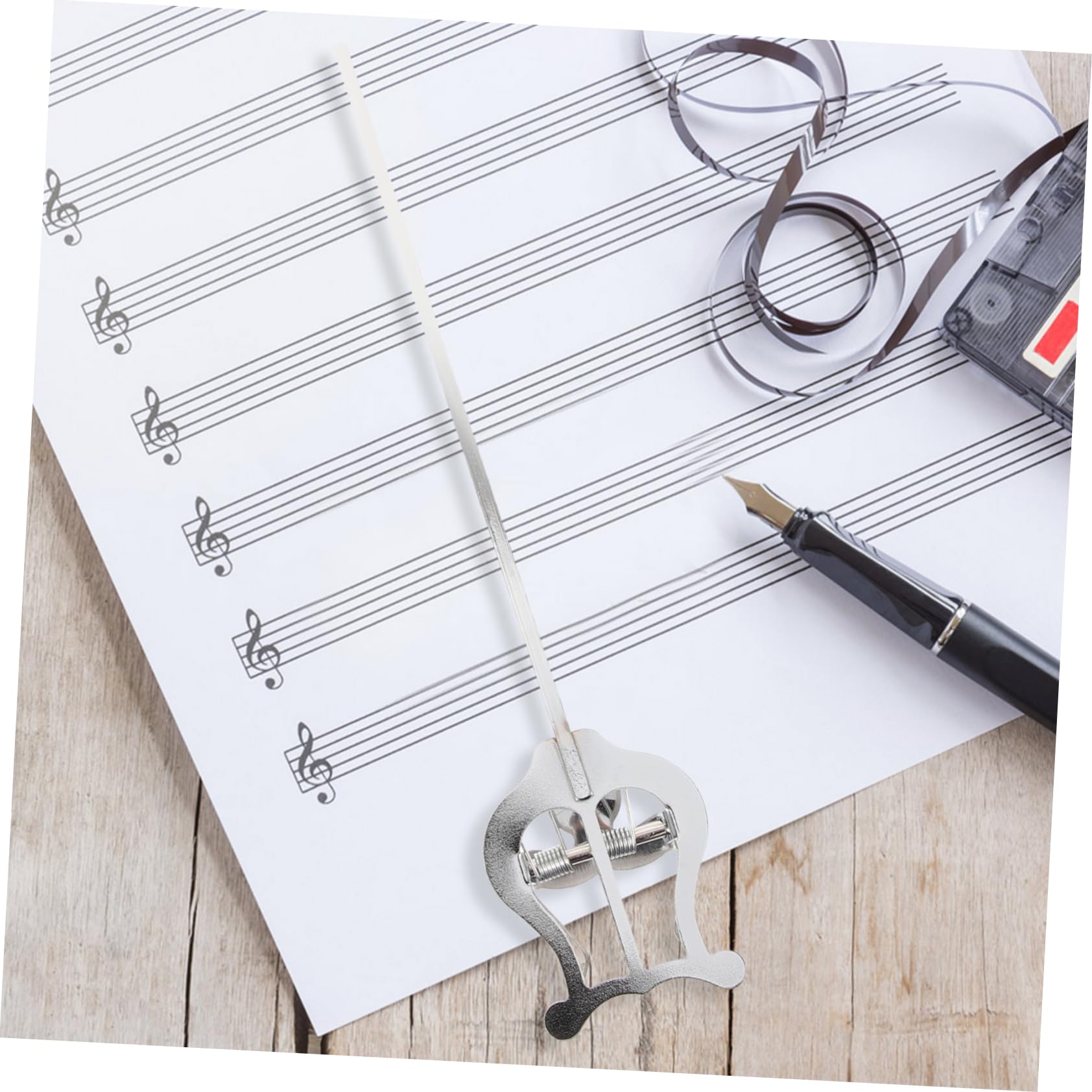 HEMOTON Marching Band Music Holder Portable Lyre Sheet Clip for Trumpet Music Book Non-slip Design Universal Fit Metal Material