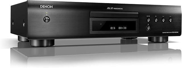Denon DCD-600NE CD Player for Home, HiFi System, CD-R/RW / MP3 / WMA, Pure Direct Mode, AL32 Processing, Optical Output - Black DCD600NEBKE2GB