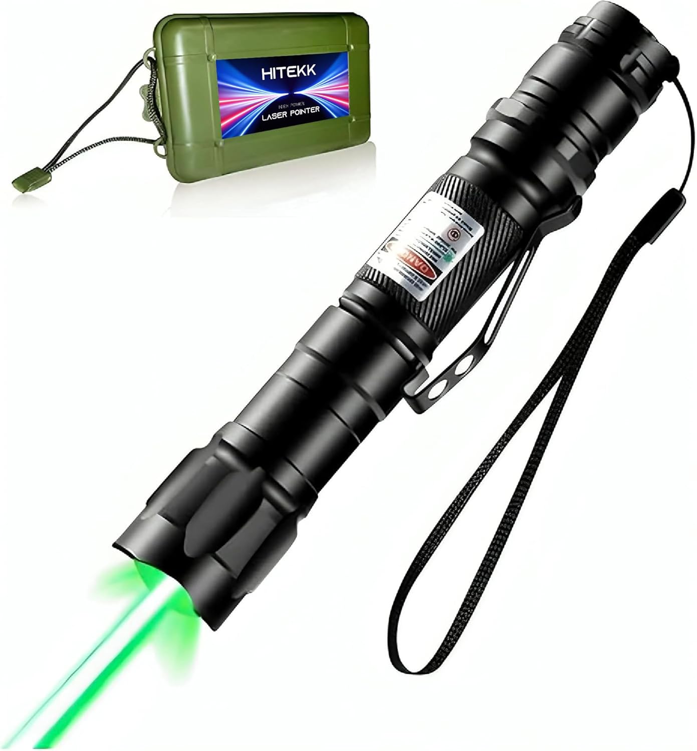 HITEKK High Power Green Laser Pointer | Tactical Green Laser Pointer | Single Press On/Off Tactical Lazer Pointer | Rechargeable Long Range Lazer Pointer