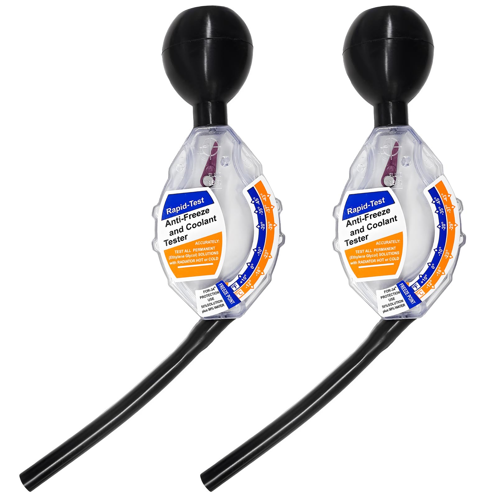 KVAEY 2PCS Coolant Tester Accessory, Automotive Professional Antifreeze Densitometer Freezing Testing Tool, Universal Coolant Hydrometer Tester for Winter and Summer, Car Accessories
