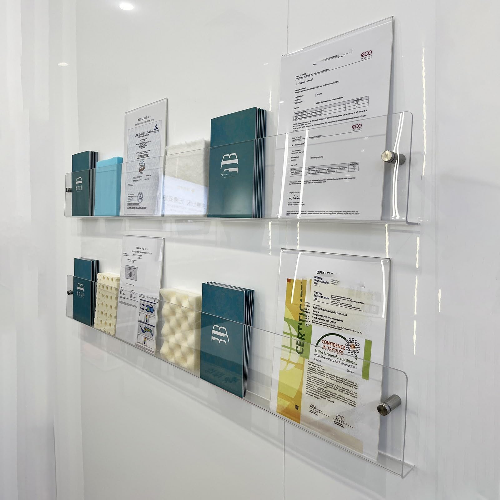 HKSDKABOP Acrylic Floating Bookshelves， Clear Acrylic Wall Mounted Magazine File & Brochure Organizer - Multiple Sizes 2 Pack(80cm(31 1/2"))