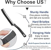 Vista 4 de Cepillo limpiador de lechada con mango duro, cerdas rígidas en ángulo para duchas, bañeras, cocinas, multisuperficie, herramienta de limpieza
