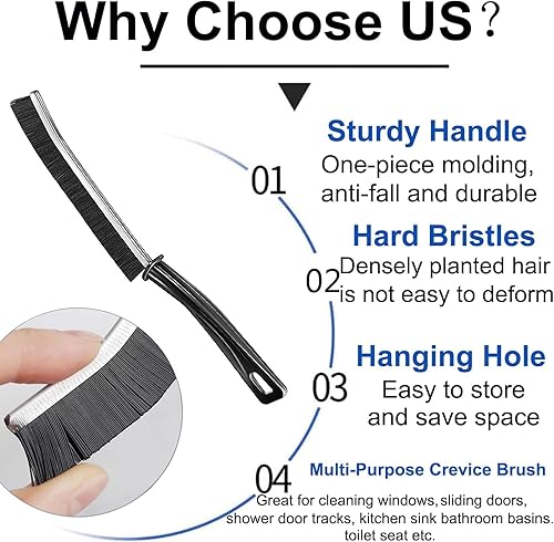 Miniatura 4 de Cepillo limpiador de lechada con mango duro, cerdas rígidas en ángulo para duchas, bañeras, cocinas, multisuperficie, herramienta de limpieza para