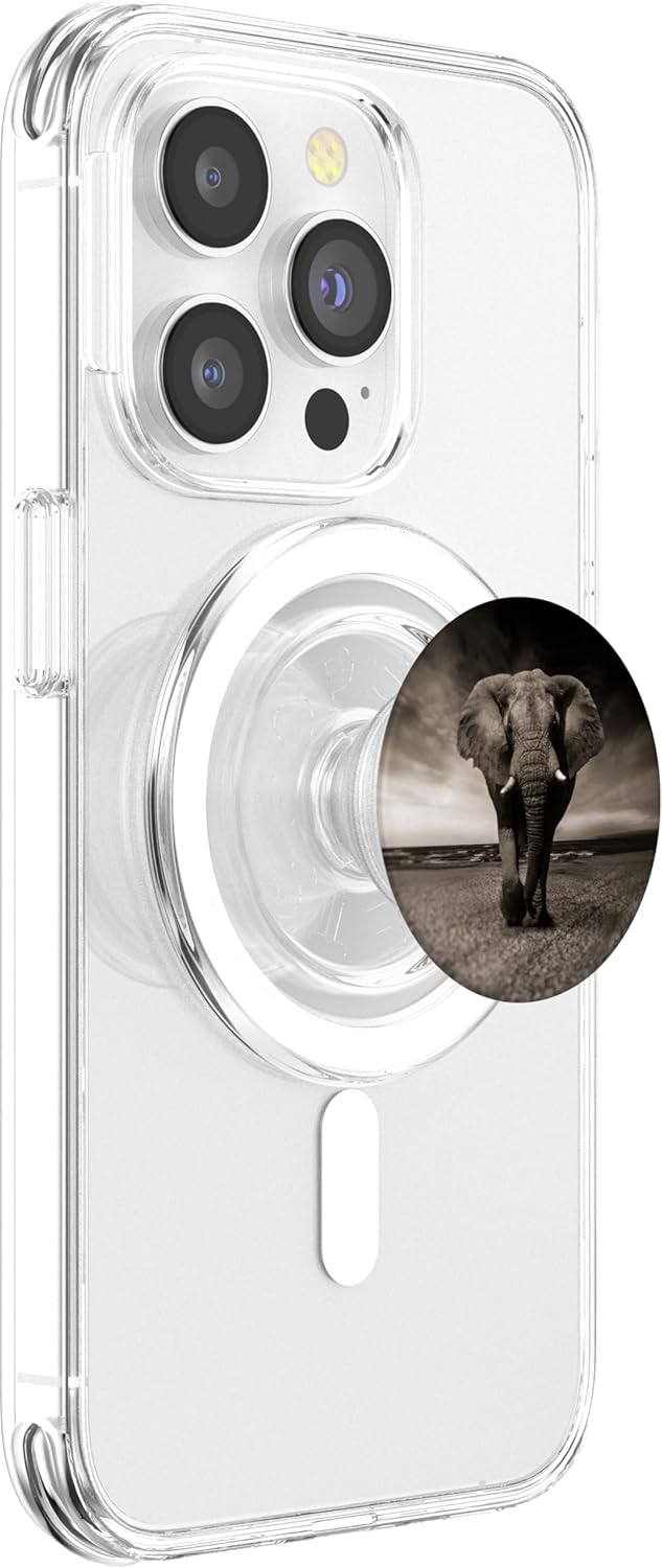 Elephant Gifts Animal Decor Safari Africa Gray Zoo Elephanz PopSockets PopGrip for MagSafe