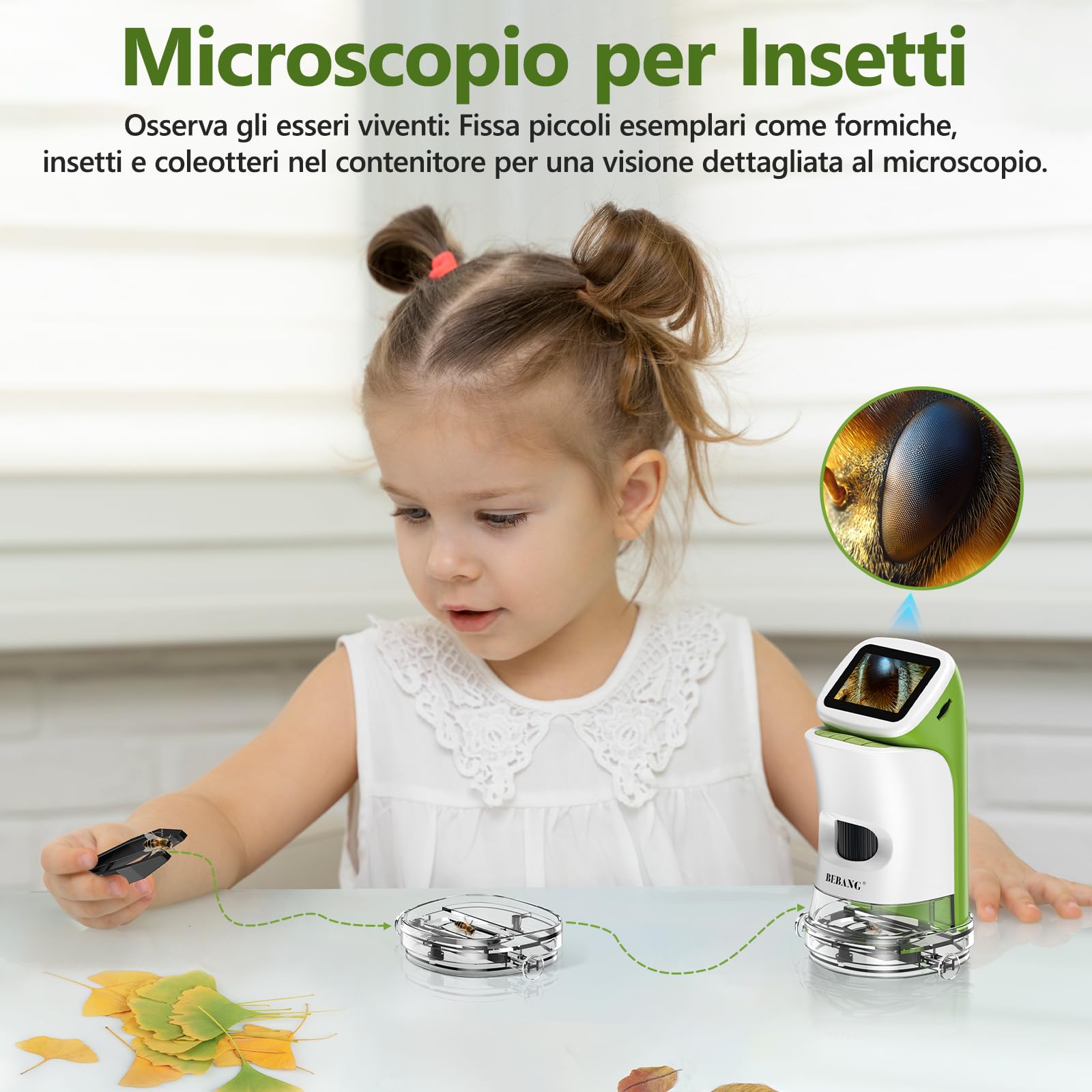 Microscopio Digitale Bambini con Supporto Rimovibile: Regalo 4-12 Anni