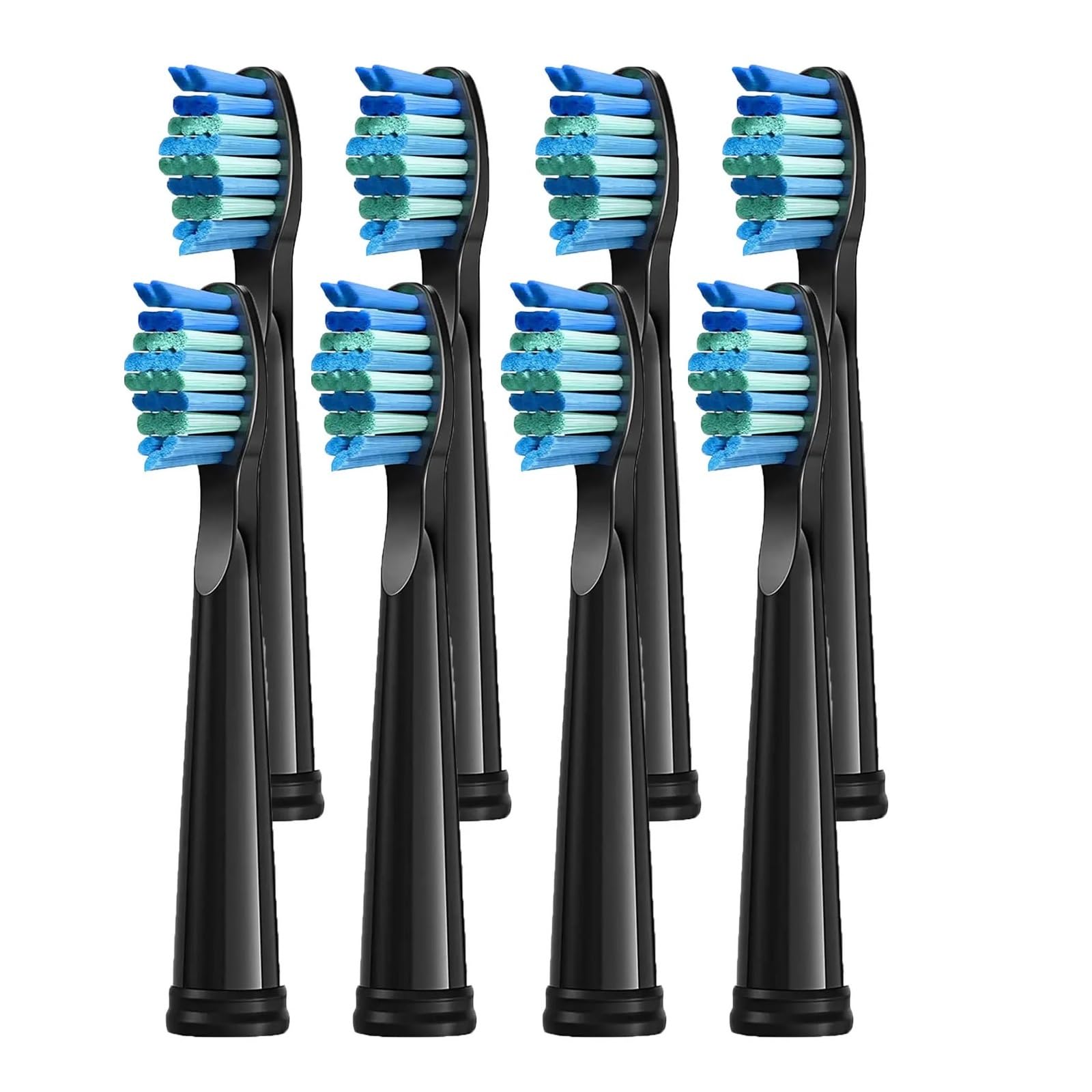 Testine di ricambio da 4/8 pezzi for testina for spazzolino elettrico, ricarica for spazzola a setole, pulizia efficiente dei denti(Black-8pcs)