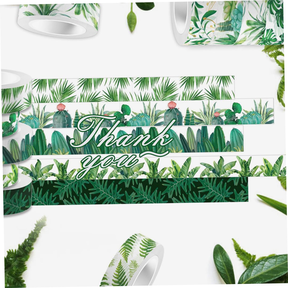 60rotoli Nastro Adesivo Washi Decorativo Autoadesivo e Facile Da Usare Per Scrapbooking Diario e Artigianato Stile Foglie Verdi Materiale Sicuro e Creativo