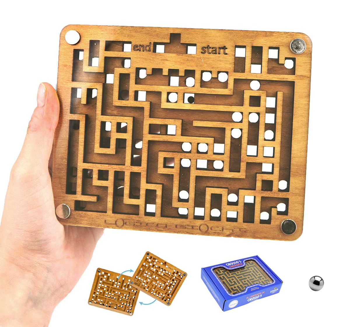 Logica Jeux Art. Le Labyrinthe du Cnosso - Casse-tête en Bois - Difficulté 5/6 Incroyable - Série Euclide