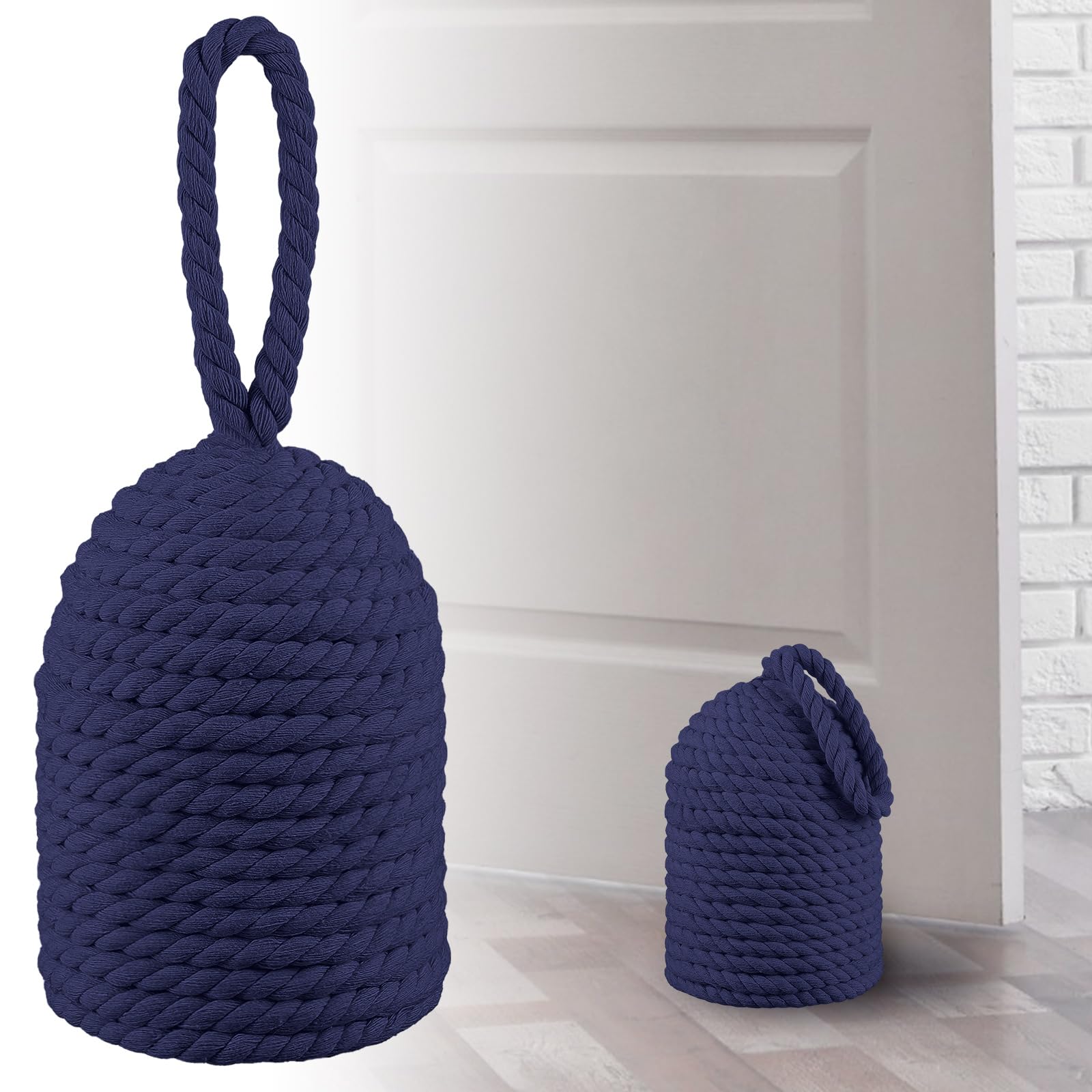 MorningRo Decorative Door Stop Rope Door Stop with Handle 4.72 ''d x 11.42''h 5.4lb Heavy Weight Stoppers for Window Wedge Bookend Home Wedge to Keep