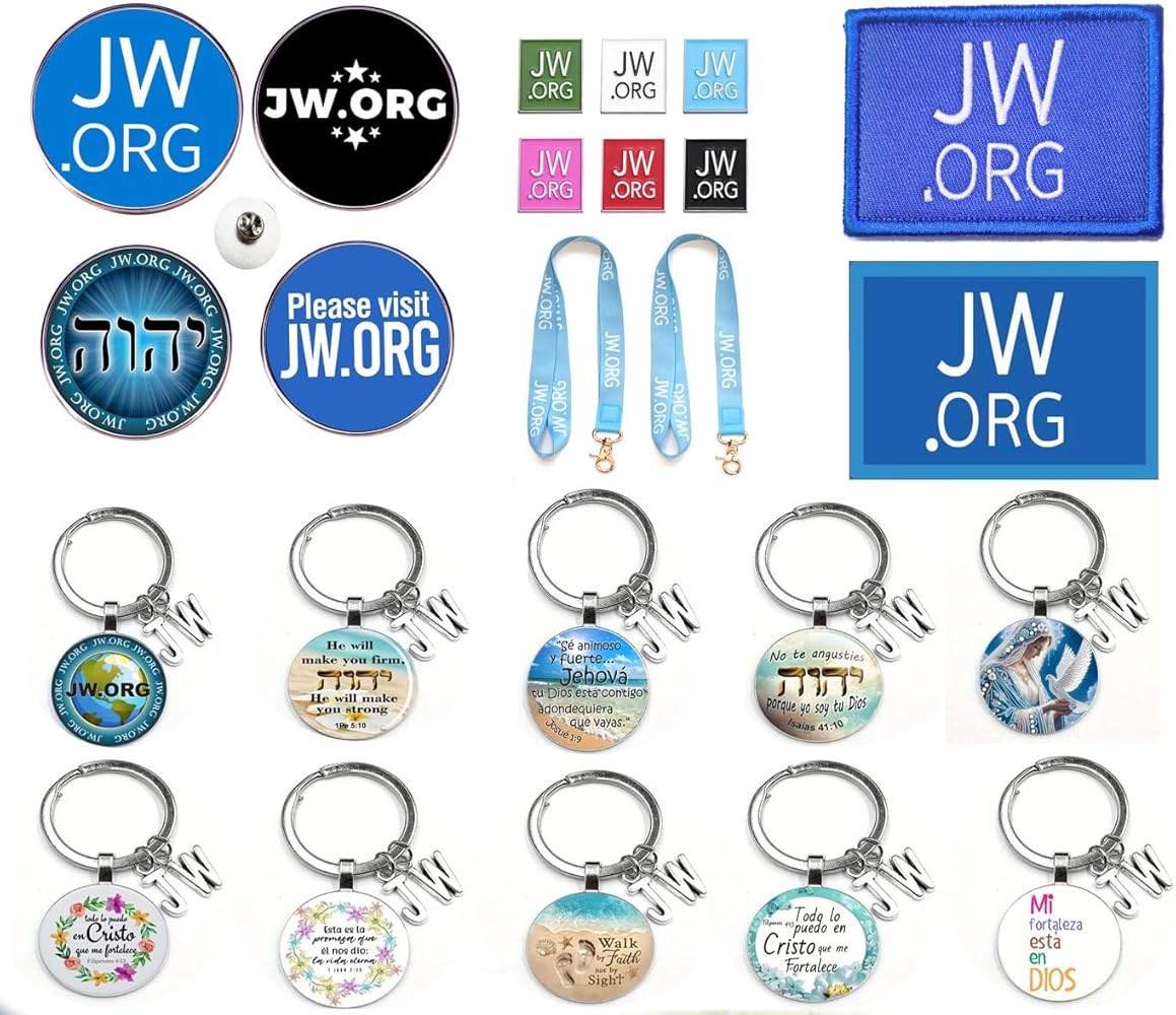 FFILL 5pack JW.ORG Keychains with Globe Logo, Set of JW Gifts for