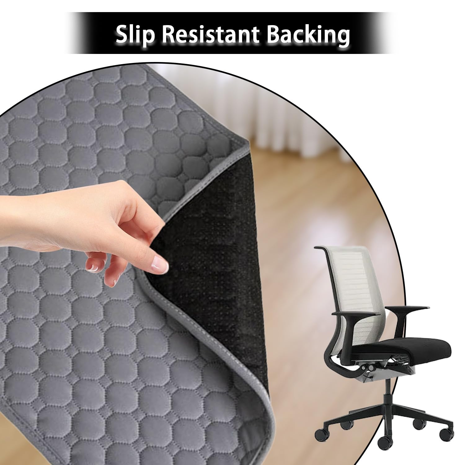 2 almohadillas protectoras de asiento impermeables, lavables para incontinencia, antideslizantes, absorbentes, para sillas de ruedas, sofás, sillones y asientos de coche, color negro (M 45 x 60 cm)
