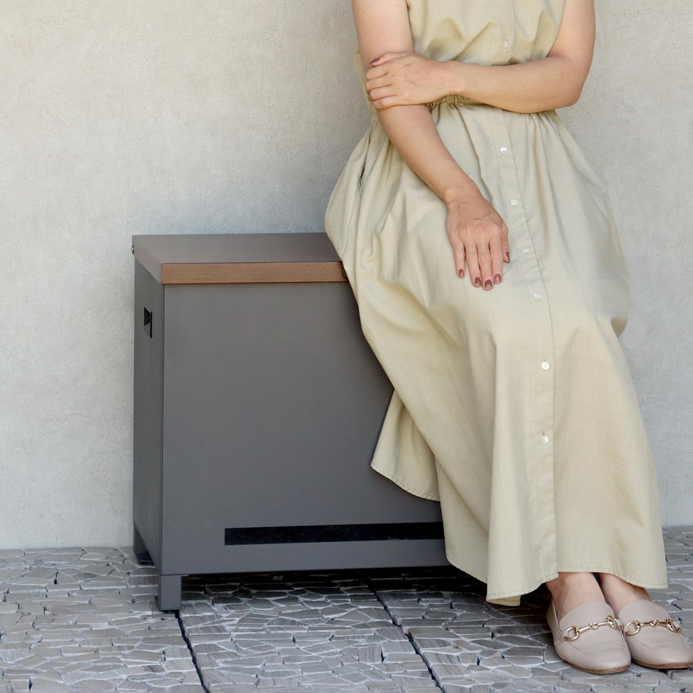 Amazon.co.jp: MOJYU ベンチ収納宅配ボックス Amato ダークグレー