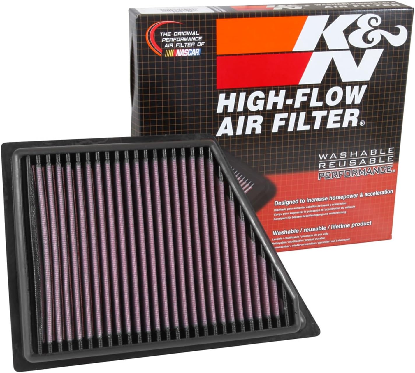 K&N Engine Air Filter: Increase Power & Acceleration, Washable, Premium, Replacement Car Air Filter: Compatible with 2016-2019 CADILLAC (CT6), 33-5053