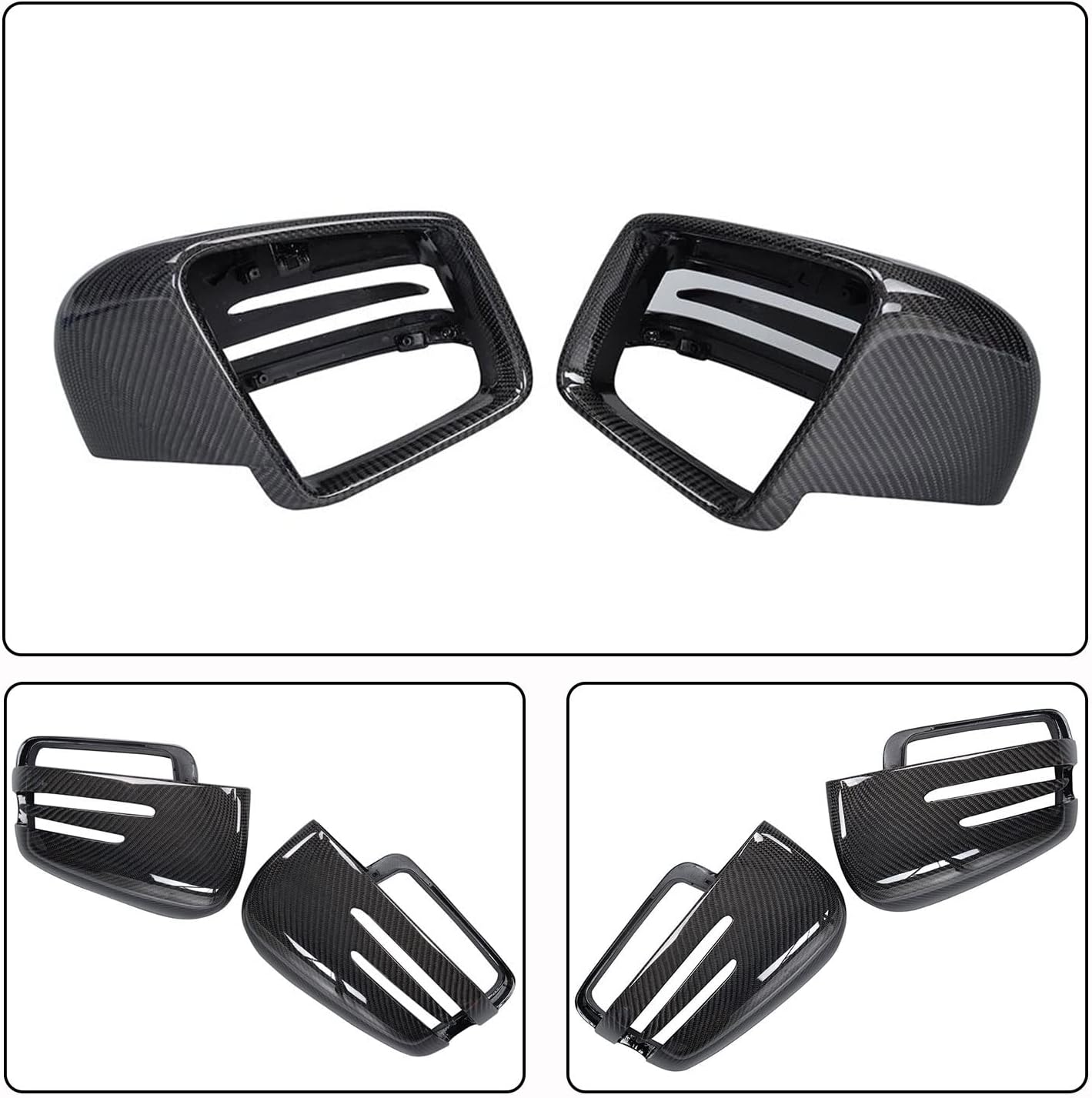 Carbon Fiber Mirror Covers for Mercedes Benz G-Class W463 G500 ML-Class W166 ML350 GL-Class GL350 R-Class R350 Rearview Side Rearview Mirror Caps Car Exterior Outside Shell