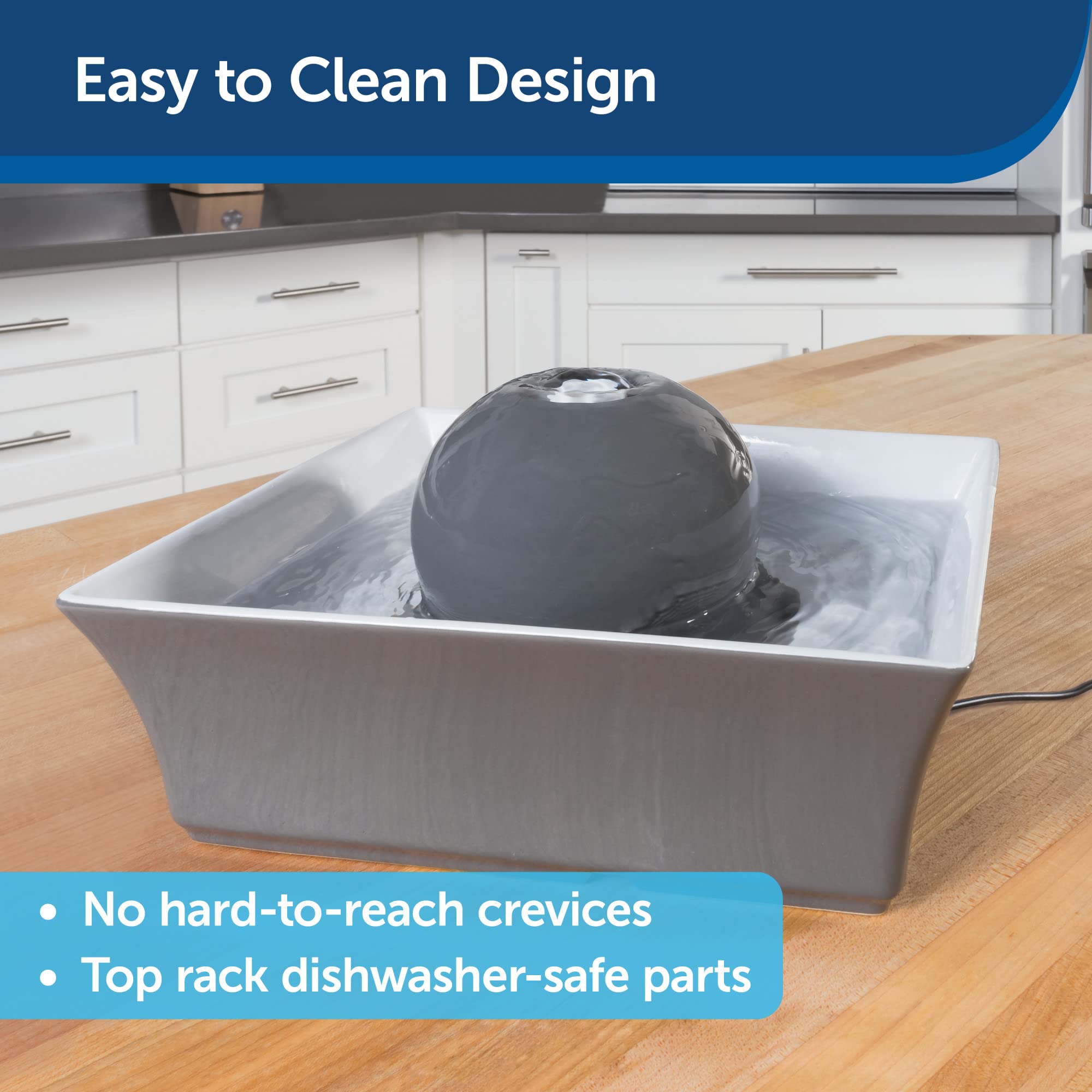 PetSafe Drinkwell Seascape Ceramic Pet Water Fountain Quiet Automatic