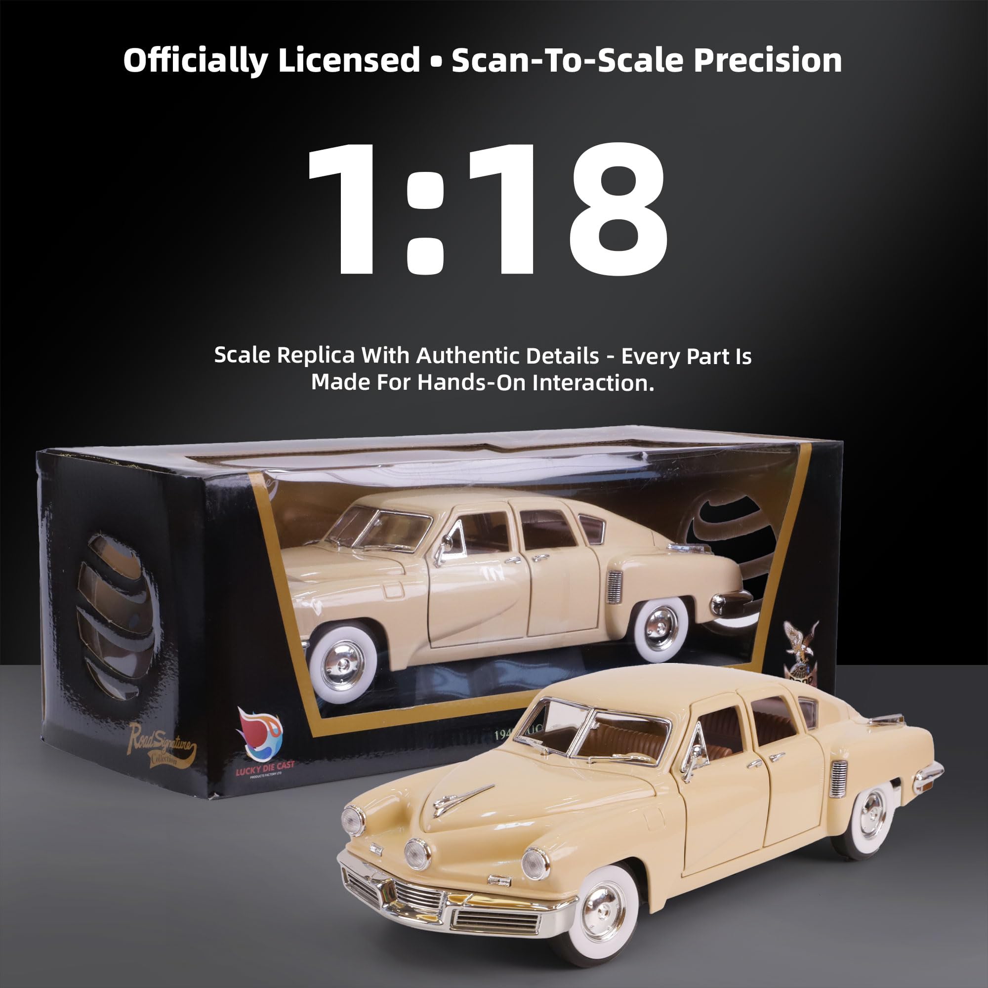 Amazon.com: LUCKY DIE CAST 1948 Tucker Torpedo 1/18 Scale Die-Cast