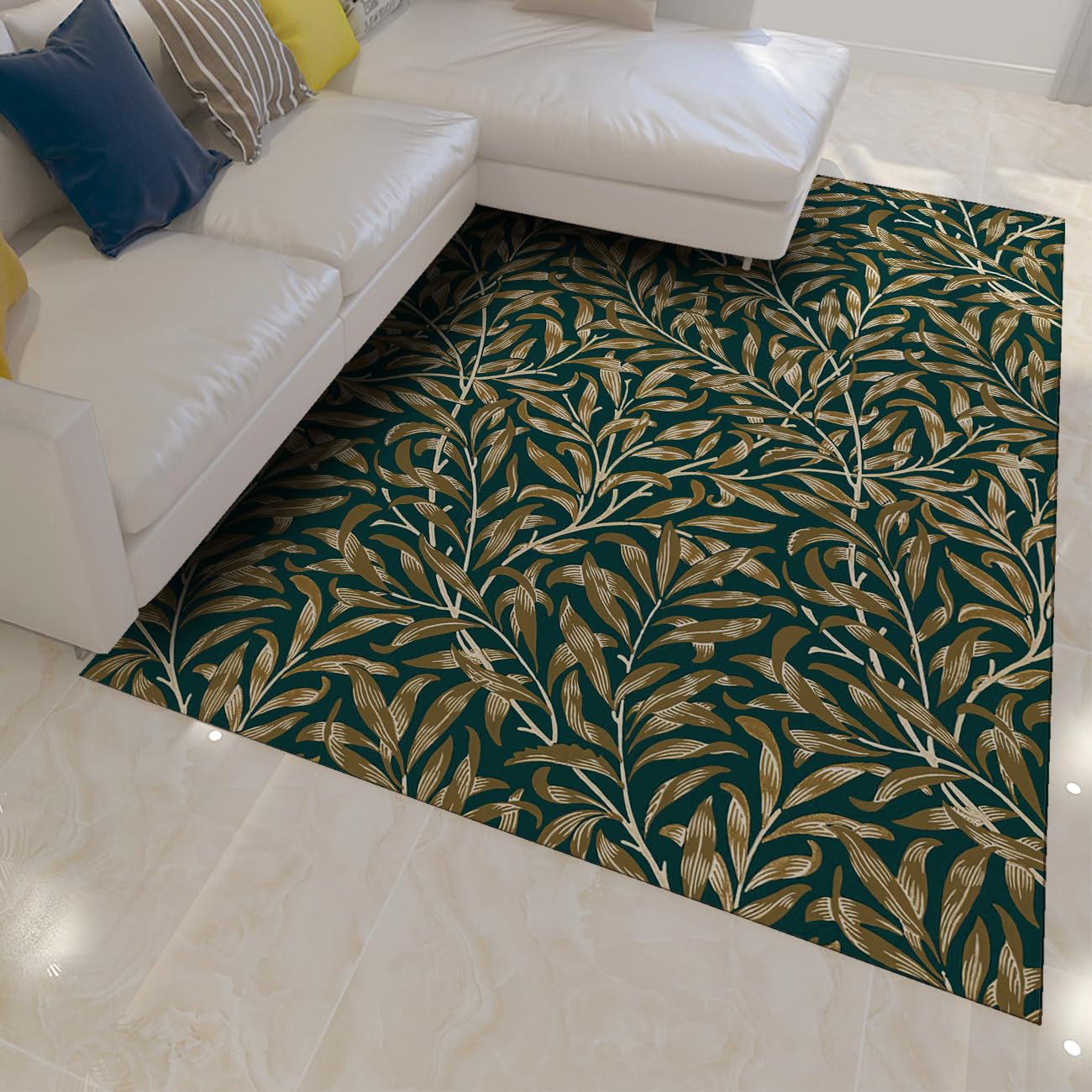 Tapis 120x150 imprimé végétal pour salon et chambre