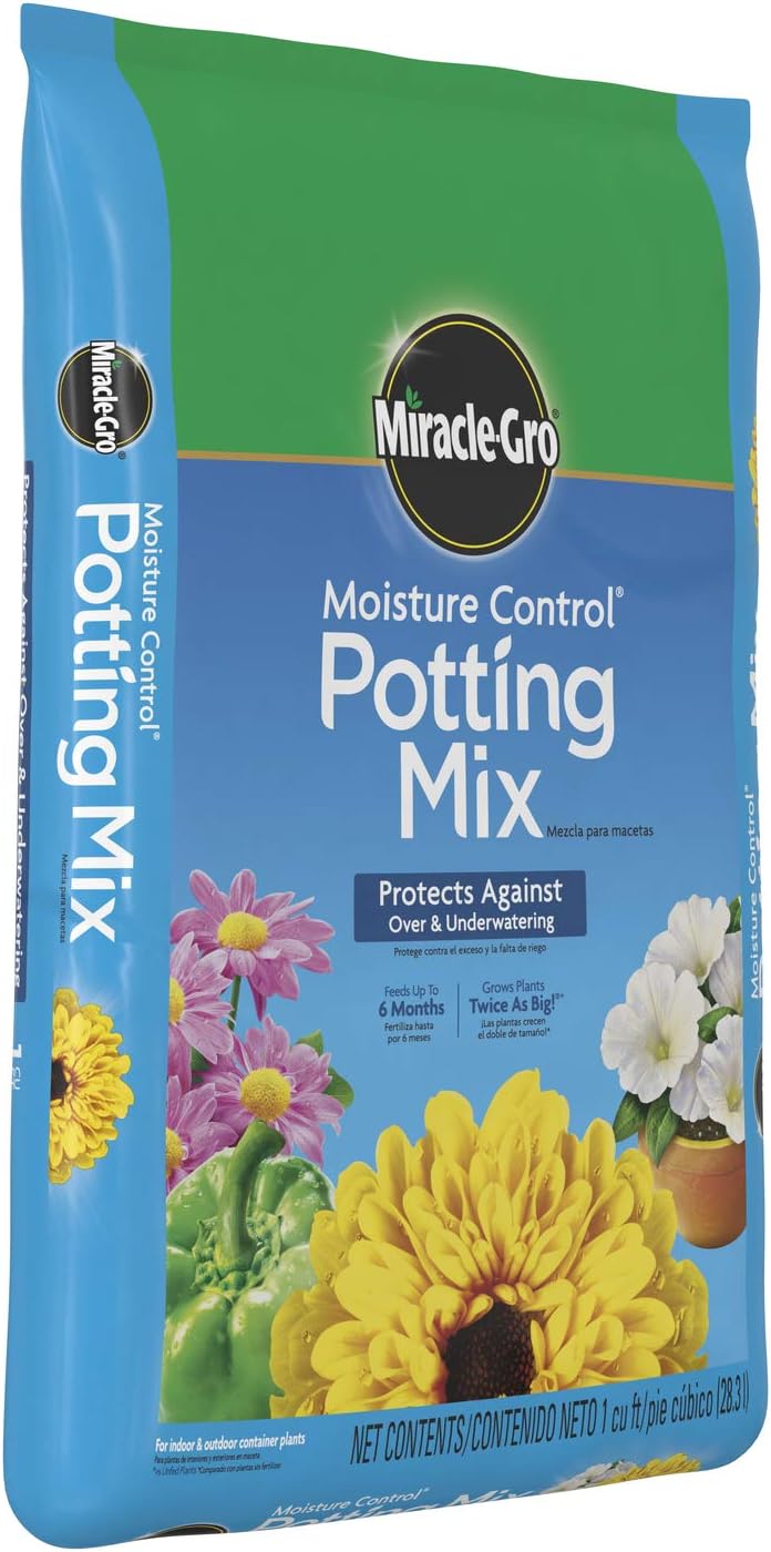Miracle-Gro Moisture Control Potting Mix, 1 cu. ft. : Soil And Soil Amendments : Patio, Lawn & Garden