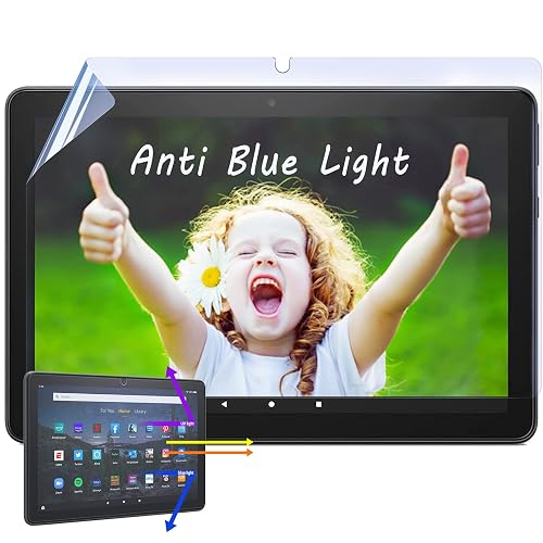 IPROKKO 2 Pack Anti-Blue Light Screen Protector for Fire HD 10 Tablet (10.1 Inch) - Fire HD 10 Plus/Kids/Kids Pro Anti Glare Screen Film