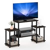 Furinno Supporti TV senza Attrezzi, Dark Brown and Nero