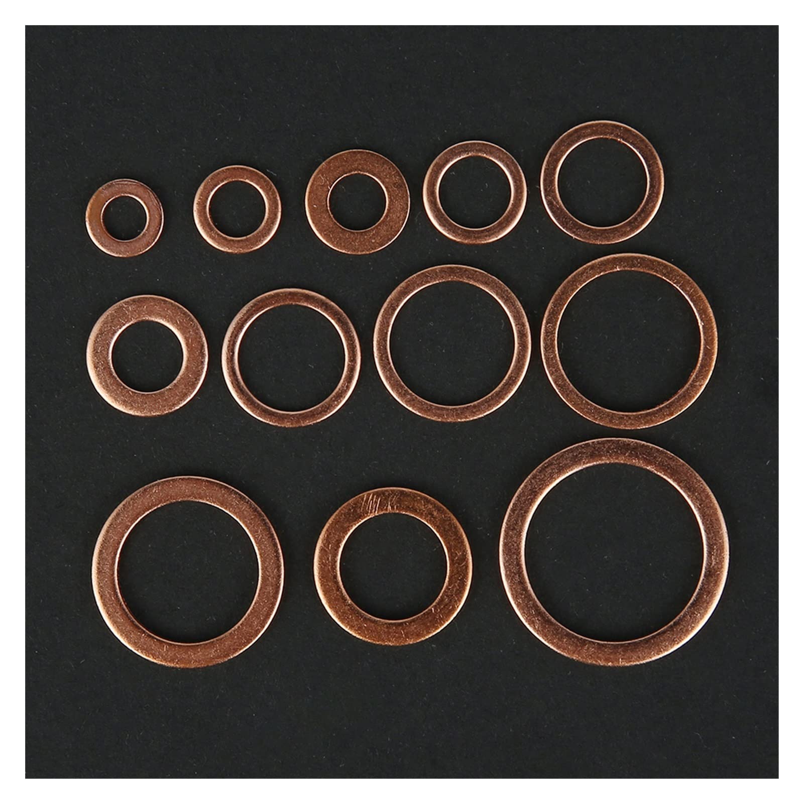 30 PzRondelle Rame Tenuta Olio, M14 Rondella Piatta, Kit Guarnizioni Idrauliche, Anello Di Tenuta, Set Di Rondelle Piatte, Guarnizione Rondelle In Rame Per Tappi Olio Motore Montaggio - Foto 12