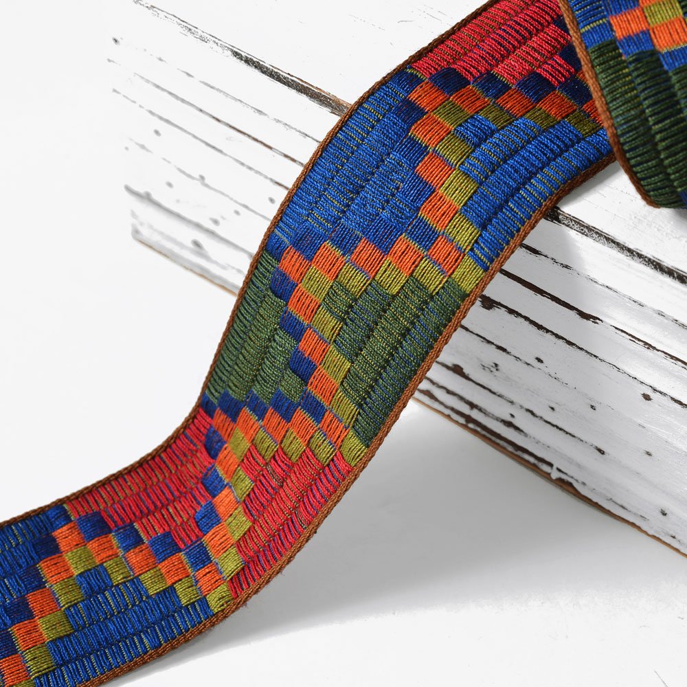 Trim 2" Jacquard Braid Ribbon by 1-Yard, #D, TR-11239