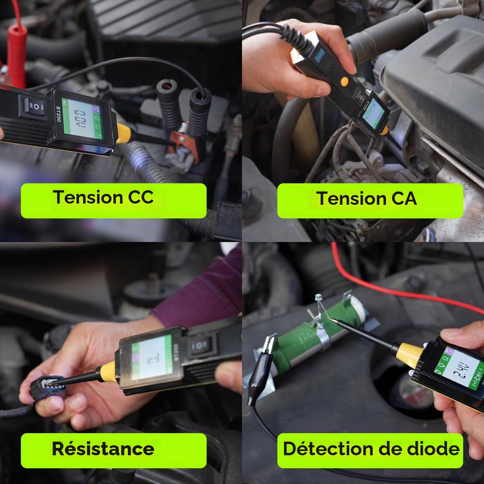 AUTOOLTesteur de Système Électrique Circuit 0-70V AC DC Testeur de Tension,Détecteur de Circuit, Analyseur de Circuit,Test de Continuité, Test de Court-circuit, Identification de Polarité