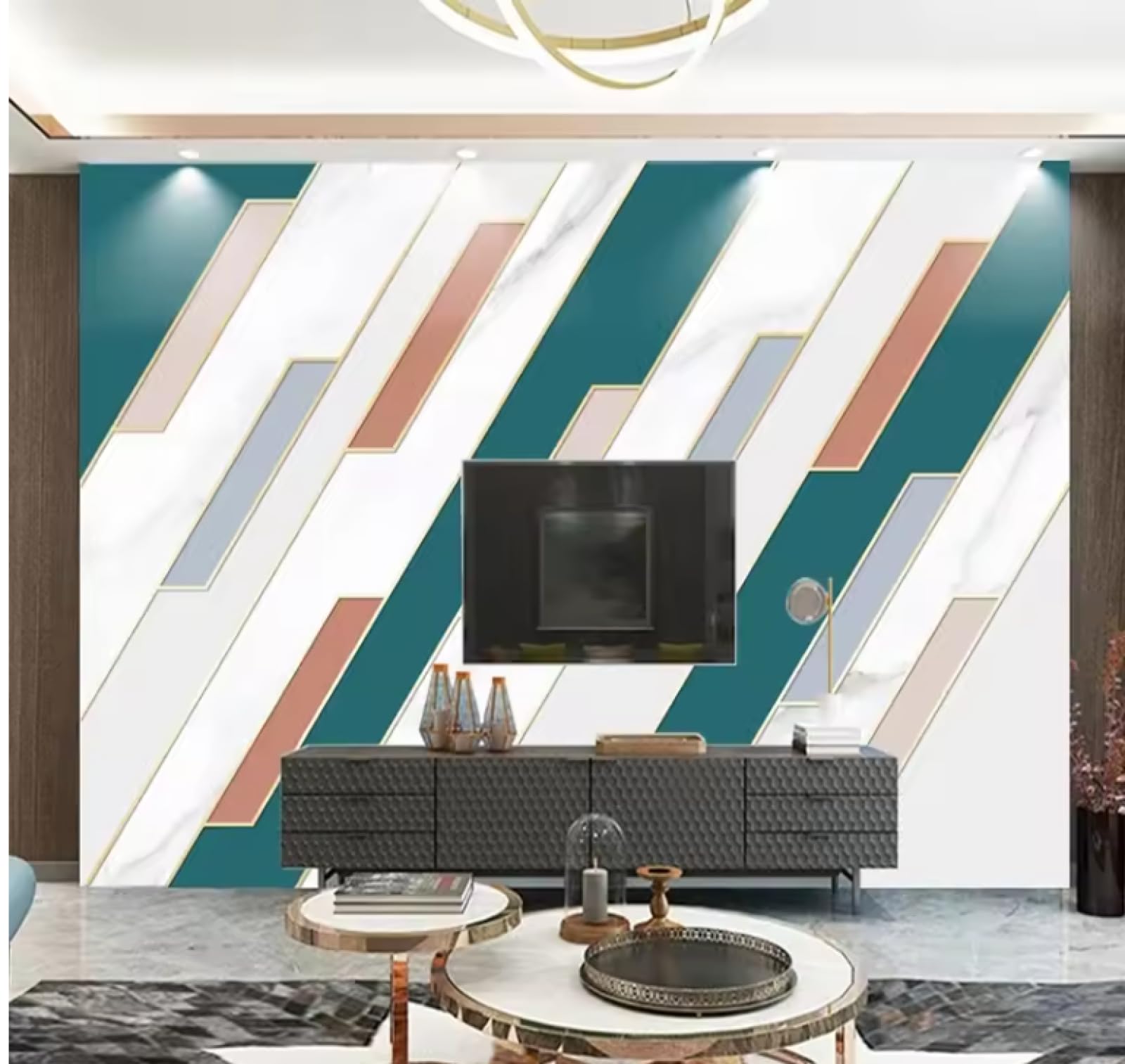 Mural tapeta tapeta geometryczne linie zdjęcie murale ścienne salon dekoracja tapeta sypialnia ściany tapety, 3D, 350 x 245 cm
