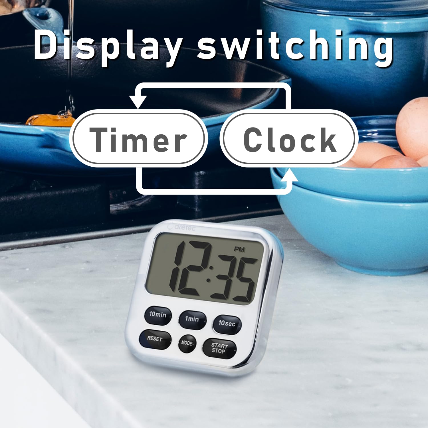 Amazon.com: dretec Digital Timer Kitchen Timer Large LCD Display