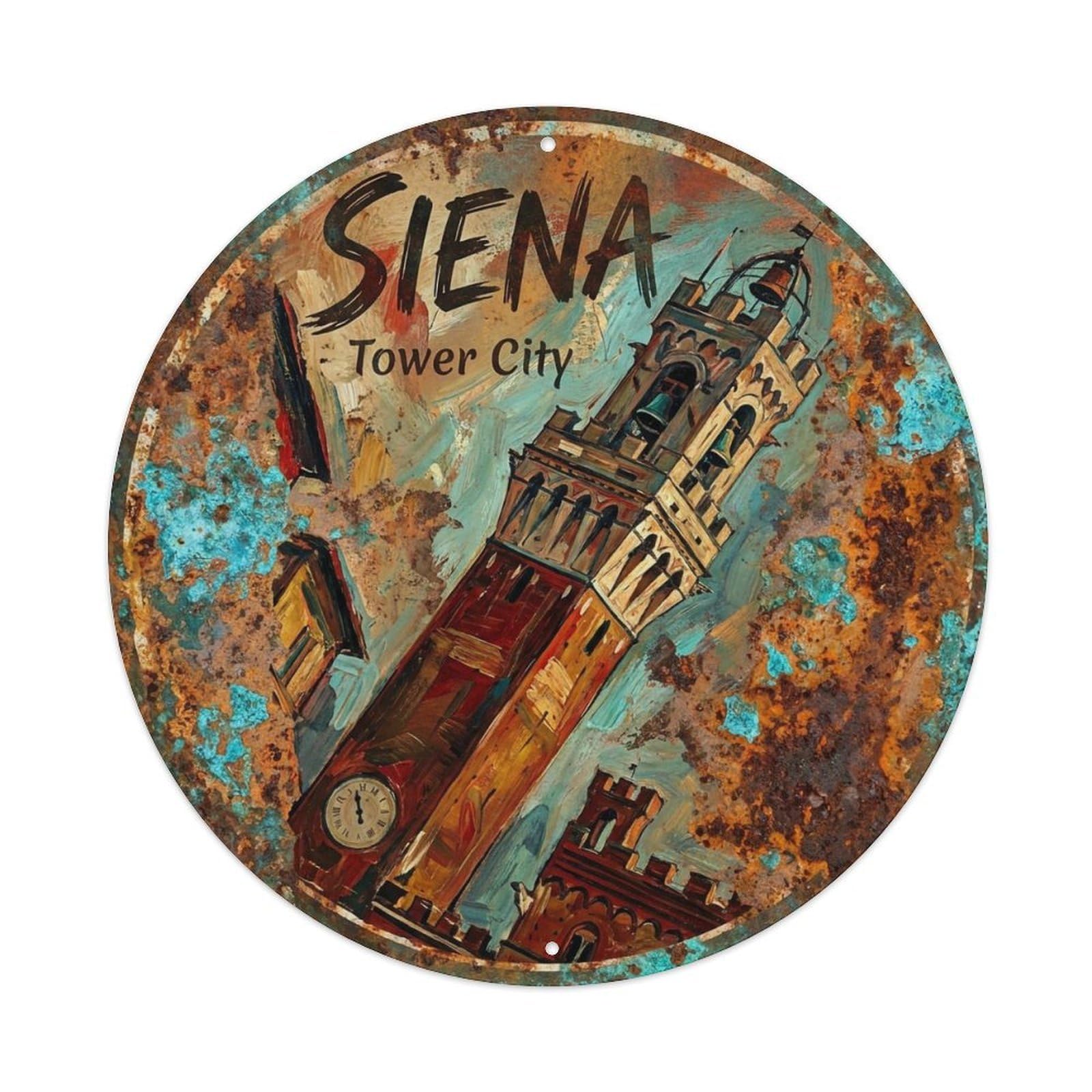 Vintage Travel Siena Italy Adventure Metal Tin Sign