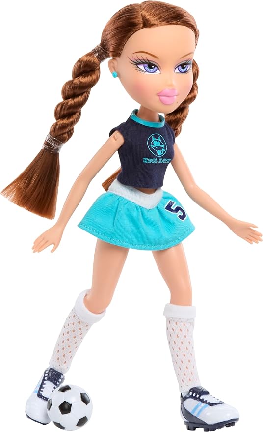 Muñeca Bratz Play Sportz Roxxi con accesorios fútbol miniatura 3
