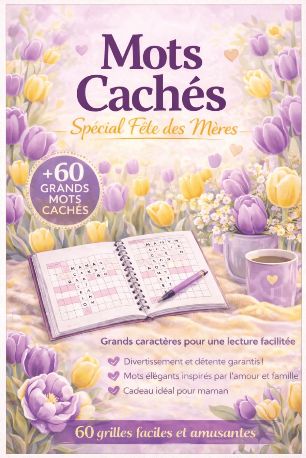 Mots cachés spécial fête des mères: 60 grilles de mots cachés, 140 pages de détente à offrir à maman. 6 thèmes variés, une citation à chaque page, un ... et un cadeau parfait pour la fête des Mères