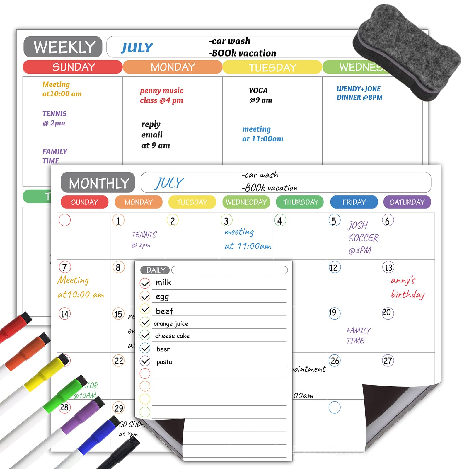 Tableau blanc magnétique pour frigo idéal pour l'organisation de la maison