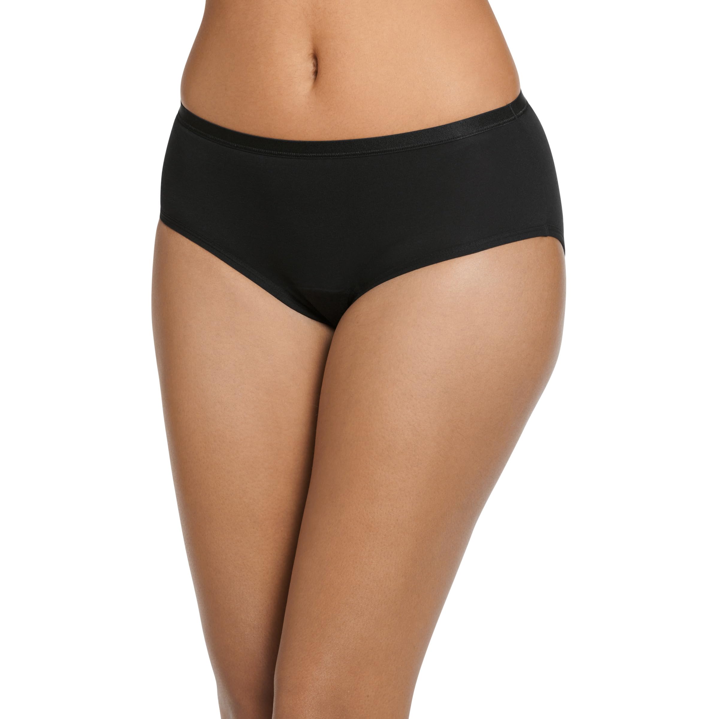 Jockey Women's Underwear Worry Free Cotton Stretch Heavy Absorbency Full Coverage Hipster