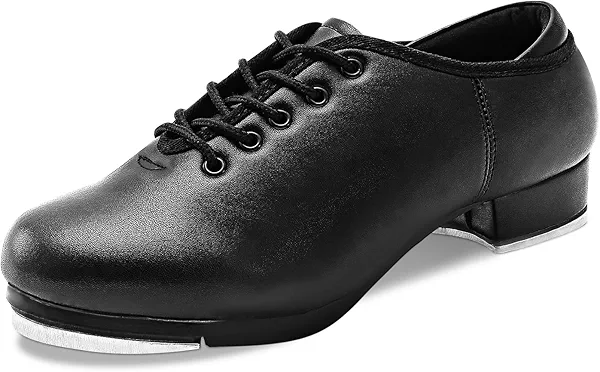Child Jazz Tap Dance Shoes for Unisex Girls and Boys, Black