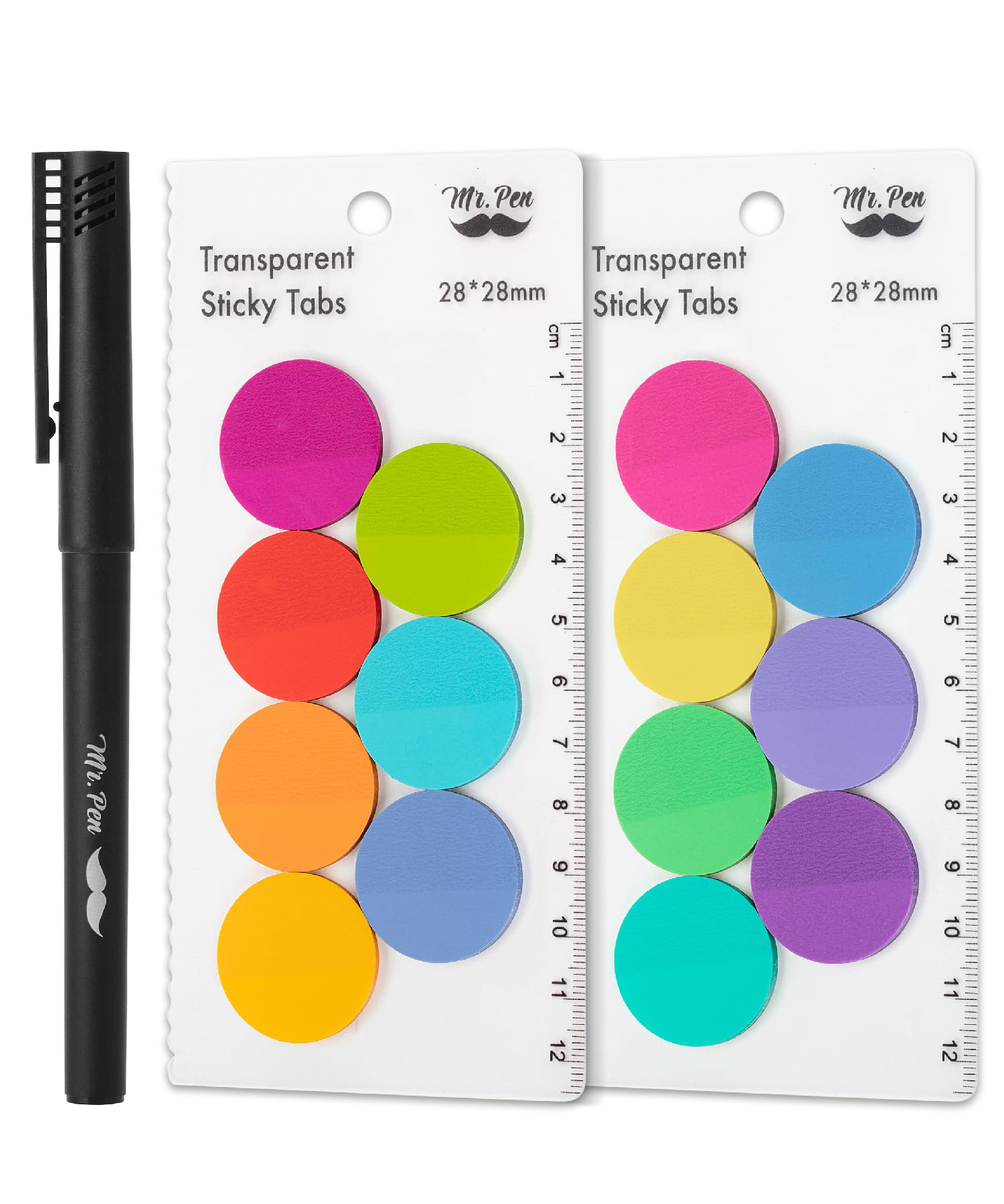 Mr. Pen- Transparent Sticky Note Set, 560Sheets, Colorful, Round Transparent Sticky Notes Set